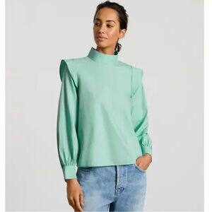 Everlane Top Ruffle Green